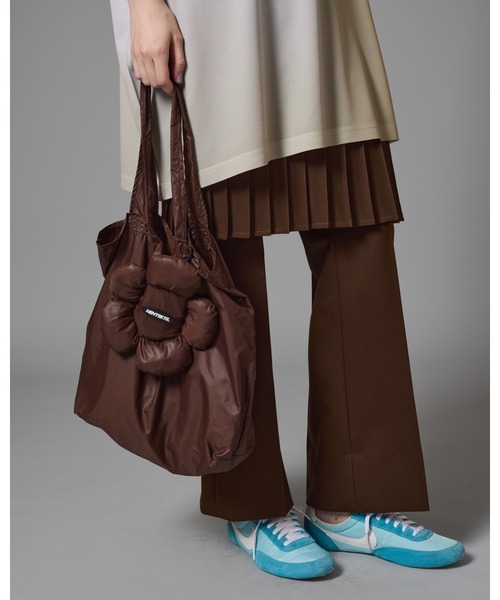 NON TOKYO(ノントーキョー)の「NON TOKYO/ノントーキョー/フラワーエコBAG(トートバッグ・レディース・ブラック/ブラウン/ピンク・F)」の6枚目の写真