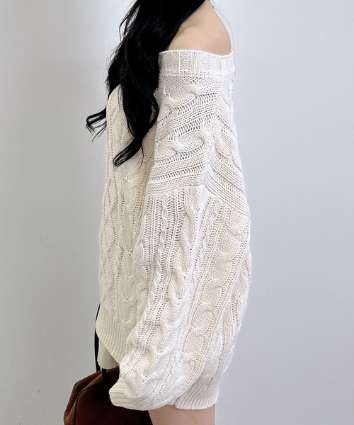 INGNI(イング)の「2Wayケーブルルーズチュニックニット(ニット/セーター・レディース・アイボリー/ボルドー/グレー/ブラウン系その他7/ピンク/ベージュ・M)」の9枚目の写真