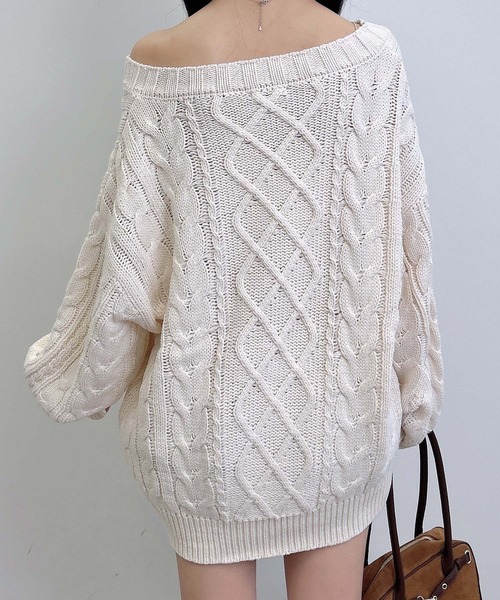 INGNI(イング)の「2Wayケーブルルーズチュニックニット(ニット/セーター・レディース・アイボリー/ボルドー/グレー/ブラウン系その他7/ピンク/ベージュ・M)」の10枚目の写真