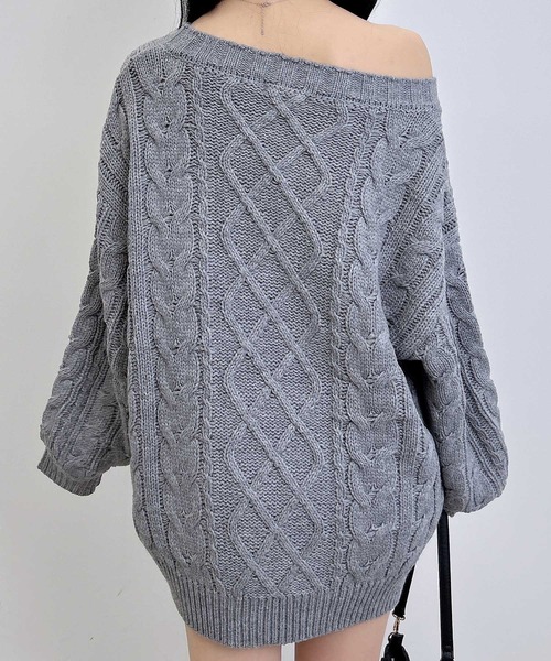 INGNI(イング)の「2Wayケーブルルーズチュニックニット(ニット/セーター・レディース・アイボリー/ボルドー/グレー/ブラウン系その他7/ピンク/ベージュ・M)」の16枚目の写真