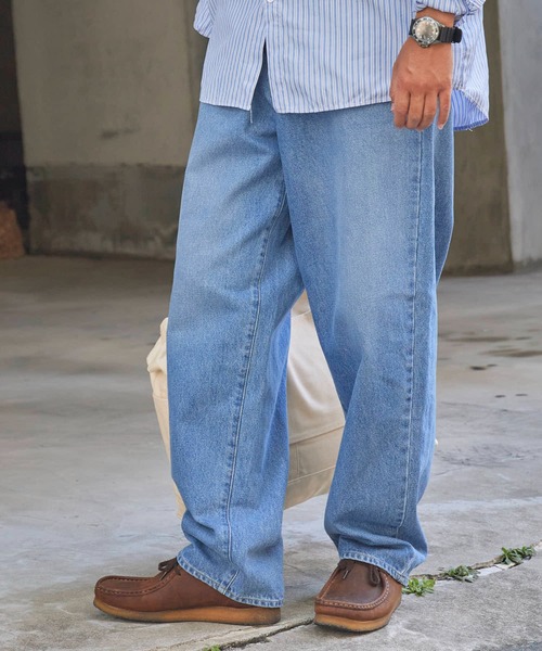 Johnbull（ジョンブル）の「Johnbull/ジョンブル 5POCKET STRAIGHT JEANSウォッシュ加工 テーパード 13.5オンス ストレートジーンズ（デニムパンツ・メンズ・ブルー/ライトブルー・L/M）」の15枚目の写真