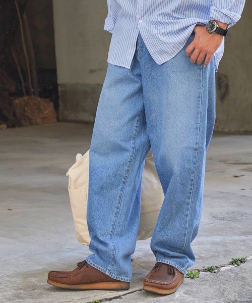 Johnbull（ジョンブル）の「Johnbull/ジョンブル 5POCKET STRAIGHT JEANSウォッシュ加工 テーパード 13.5オンス ストレートジーンズ（デニムパンツ・メンズ・ブルー/ライトブルー・L/M）」の16枚目の写真