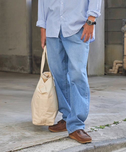 Johnbull（ジョンブル）の「Johnbull/ジョンブル 5POCKET STRAIGHT JEANSウォッシュ加工 テーパード 13.5オンス ストレートジーンズ（デニムパンツ・メンズ・ブルー/ライトブルー・L/M）」の18枚目の写真