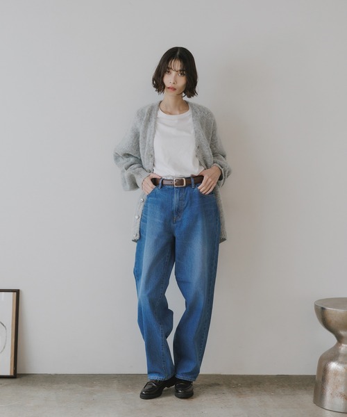 Johnbull（ジョンブル）の「Johnbull/ジョンブル 5POCKET STRAIGHT JEANSウォッシュ加工 テーパード 13.5オンス ストレートジーンズ（デニムパンツ・メンズ・ブルー/ライトブルー・L/M）」の6枚目の写真