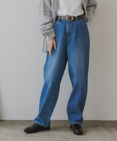 Johnbull（ジョンブル）の「Johnbull/ジョンブル 5POCKET STRAIGHT JEANSウォッシュ加工 テーパード 13.5オンス ストレートジーンズ（デニムパンツ・メンズ・ブルー/ライトブルー・L/M）」の5枚目の写真