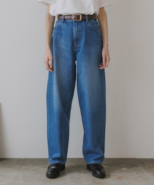 Johnbull（ジョンブル）の「Johnbull/ジョンブル 5POCKET STRAIGHT JEANSウォッシュ加工 テーパード 13.5オンス ストレートジーンズ（デニムパンツ・メンズ・ブルー/ライトブルー・L/M）」の4枚目の写真