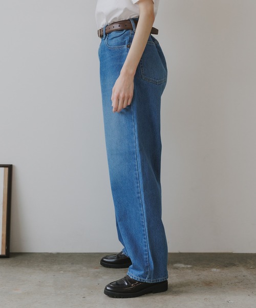 Johnbull（ジョンブル）の「Johnbull/ジョンブル 5POCKET STRAIGHT JEANSウォッシュ加工 テーパード 13.5オンス ストレートジーンズ（デニムパンツ・メンズ・ブルー/ライトブルー・L/M）」の3枚目の写真