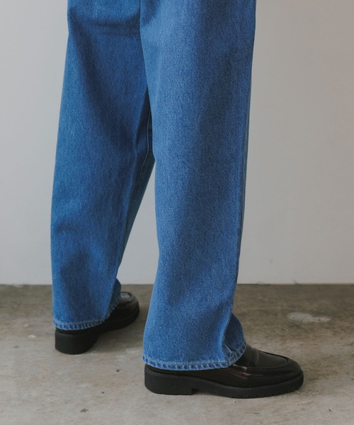 Johnbull（ジョンブル）の「Johnbull/ジョンブル 5POCKET STRAIGHT JEANSウォッシュ加工 テーパード 13.5オンス ストレートジーンズ（デニムパンツ・メンズ・ブルー/ライトブルー・L/M）」の12枚目の写真