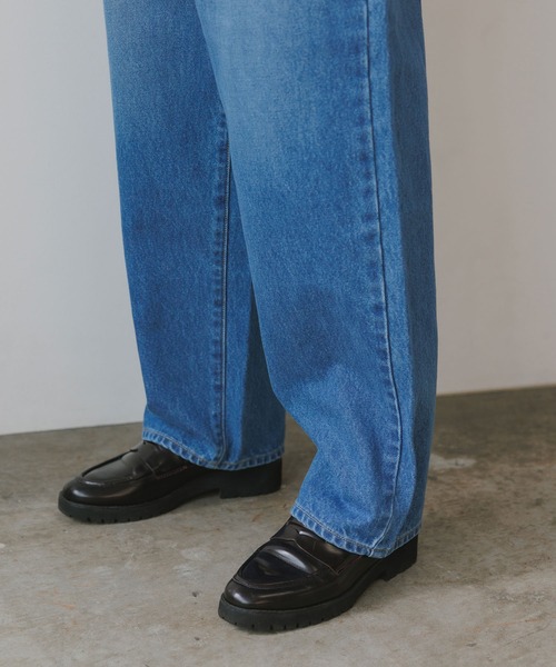 Johnbull（ジョンブル）の「Johnbull/ジョンブル 5POCKET STRAIGHT JEANSウォッシュ加工 テーパード 13.5オンス ストレートジーンズ（デニムパンツ・メンズ・ブルー/ライトブルー・L/M）」の10枚目の写真