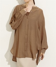 nissen | シアーワッシャーバンドカラーシャツ(シャツ/ブラウス)