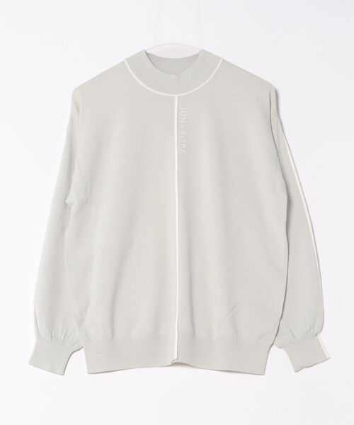 JUN&ROPE'（ジュンアンドロペ）の「ライン使いパフスリーブ長袖ニット［一部WEB限定カラー］（ニット/セーター・レディース・ブラック/グレー/グリーン系その他・L/M/S）」の2枚目の写真