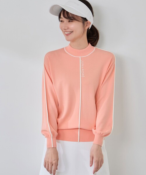 JUN&ROPE'（ジュンアンドロペ）の「ライン使いパフスリーブ長袖ニット［一部WEB限定カラー］（ニット/セーター・レディース・ブラック/グレー/グリーン系その他・L/M/S）」の7枚目の写真