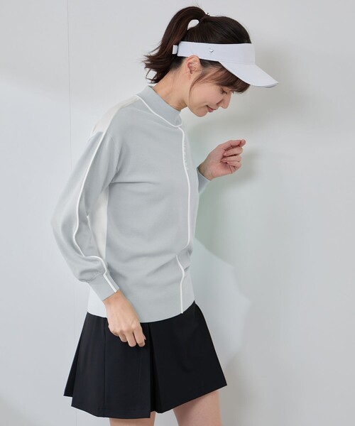 JUN&ROPE'（ジュンアンドロペ）の「ライン使いパフスリーブ長袖ニット［一部WEB限定カラー］（ニット/セーター・レディース・ブラック/グレー/グリーン系その他・L/M/S）」の15枚目の写真