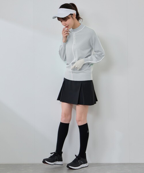 JUN&ROPE'（ジュンアンドロペ）の「ライン使いパフスリーブ長袖ニット［一部WEB限定カラー］（ニット/セーター・レディース・ブラック/グレー/グリーン系その他・L/M/S）」の16枚目の写真