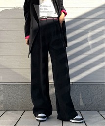 Q | グログランラインタックパンツ(スラックス)