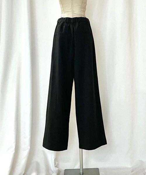 Q(キュー)の「グログランラインタックパンツ(スラックス・レディース・ブラック/ライトグレー・MEDIUM)」の5枚目の写真