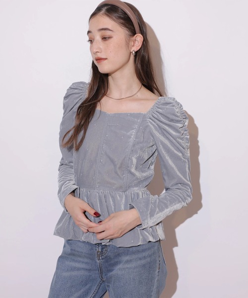 Rirandture ベロア刺繍ペプラムブラウス ベロア刺繍ペプラムブラウス | シャツ・ブラウス | Rirandture（リ