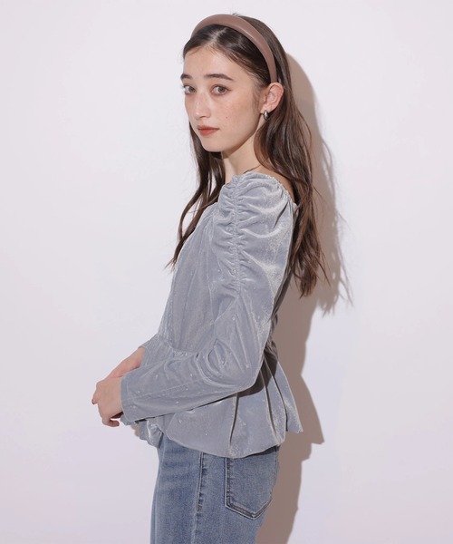 ベロア刺繍ペプラムブラウス（シャツ/ブラウス）｜Rirandture（リ