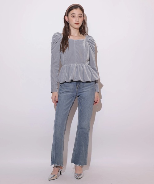 ベロア刺繍ペプラムブラウス（シャツ/ブラウス）｜Rirandture（リ