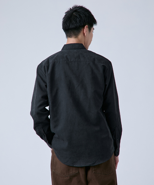 B.C STOCK(ベーセーストック)の「ヴィーガンスエード レギュラーカラーシャツ(シャツ/ブラウス・メンズ・グレー/ブラック・MEDIUM/LARGE)」の6枚目の写真