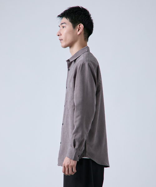 B.C STOCK(ベーセーストック)の「ヴィーガンスエード レギュラーカラーシャツ(シャツ/ブラウス・メンズ・グレー/ブラック・MEDIUM/LARGE)」の9枚目の写真