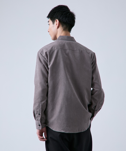 B.C STOCK(ベーセーストック)の「ヴィーガンスエード レギュラーカラーシャツ(シャツ/ブラウス・メンズ・グレー/ブラック・MEDIUM/LARGE)」の10枚目の写真