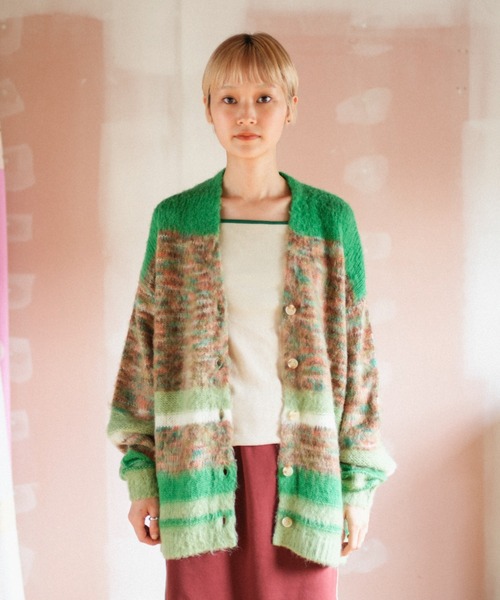 PAMM（パム）の「汽水域のニットカーディガン（カーディガン/ボレロ・レディース・グリーン/ブルー系・フリー）」の8枚目の写真