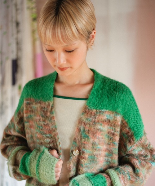 PAMM（パム）の「汽水域のニットカーディガン（カーディガン/ボレロ・レディース・グリーン/ブルー系・フリー）」の13枚目の写真