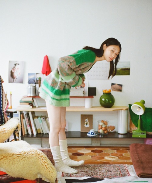 PAMM（パム）の「汽水域のニットカーディガン（カーディガン/ボレロ・レディース・グリーン/ブルー系・フリー）」の6枚目の写真