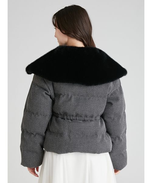 ファー襟付きツイードショートコート（ダウンジャケット/コート