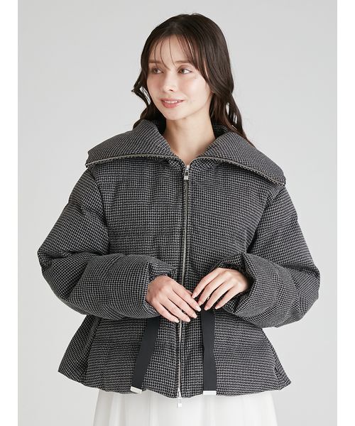 ファー襟付きツイードショートコート（ダウンジャケット/コート