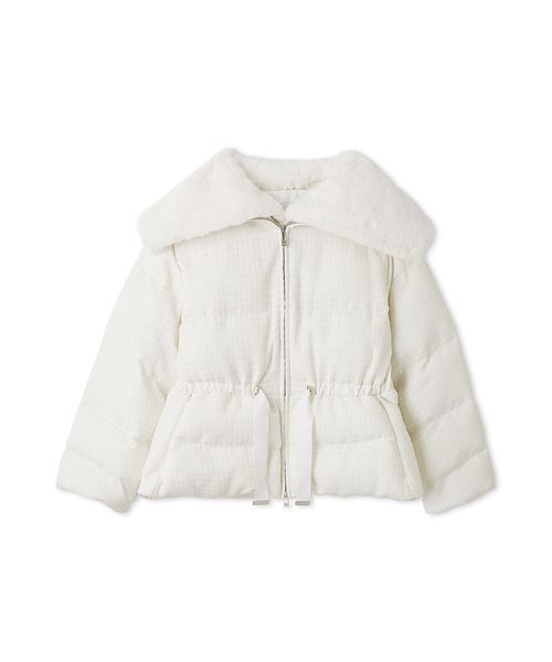 セール】ファー襟付きツイードショートコート（ダウンジャケット