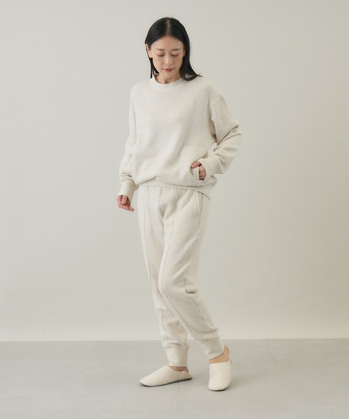 kuros'(クロス)の「【kuros’オリジナル】もちとろスウェットパンツ(スウェットパンツ・レディース・オートミール/ブラック・MEDIUM/LARGE)」の8枚目の写真