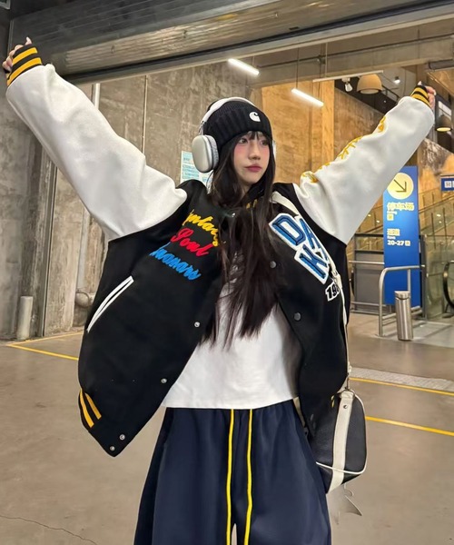 セール】25aw ヴィンテージライク刺繍スタジャン（スタジャン）｜Achic