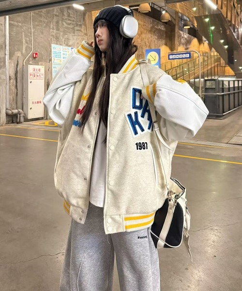 セール】25aw ヴィンテージライク刺繍スタジャン（スタジャン）｜Achic