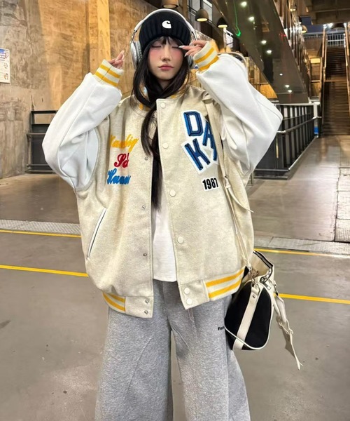 セール】25aw ヴィンテージライク刺繍スタジャン（スタジャン）｜Achic