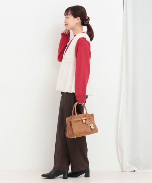 MICO COULIER（ミコクリエ）の「フェイクムートンファーベスト（ブルゾン・レディース・チャコールグレー/グレイッシュベージュ/キャメル・38）」の21枚目の写真