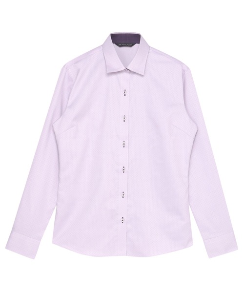 TOKYO SHIRTS(トウキョウシャツ)の「形態安定ノンアイロン ワイド 長袖ビジネスワイシャツ(ビジネスシャツ・レディース・パープル・L/LL/XL)」の1枚目の写真