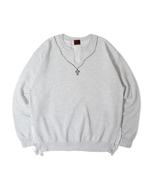 THRIFTY LOOK(スリフティールック)の「Thrifty look ROSERY CREW-NECK SWEAT(スウェット・メンズ・ライトグレー/チャコール/ブラック・XL/L)」の1枚目の写真