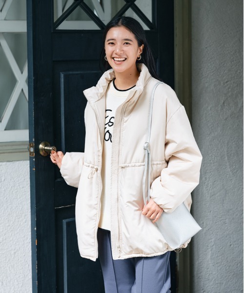 HONEYSUCKLE ROSE】中綿ミドル丈ジャケット (軽量 / 防風 / 保温