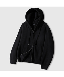 LEMAIN SECOND（リメインセカンド）の「2WAY OVERFIT SWEAT HOOD ZIP-UP [BLACK] - NON FLEECE ver（パーカー）」
