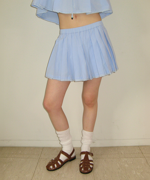 RONRON(ロンロン)の「BABY PLEATED PANTSKIRT SOFT BLUE(その他パンツ・レディース・その他・FREE)」の1枚目の写真