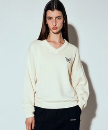 BUTTERFLY SIGNATURE PULLOVER KNIT_LIGHT BEIGE