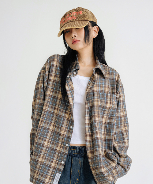 LEMAIN SECOND（リメインセカンド）の「オーバーサイズフランネルポケットチェックシャツ[ディープブルー]（シャツ/ブラウス・レディース・その他・SMALL/MEDIUM/LARGE）」の12枚目の写真