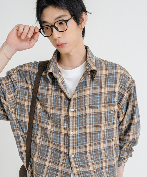 LEMAIN SECOND（リメインセカンド）の「オーバーサイズフランネルポケットチェックシャツ[ディープブルー]（シャツ/ブラウス・レディース・その他・SMALL/MEDIUM/LARGE）」の14枚目の写真