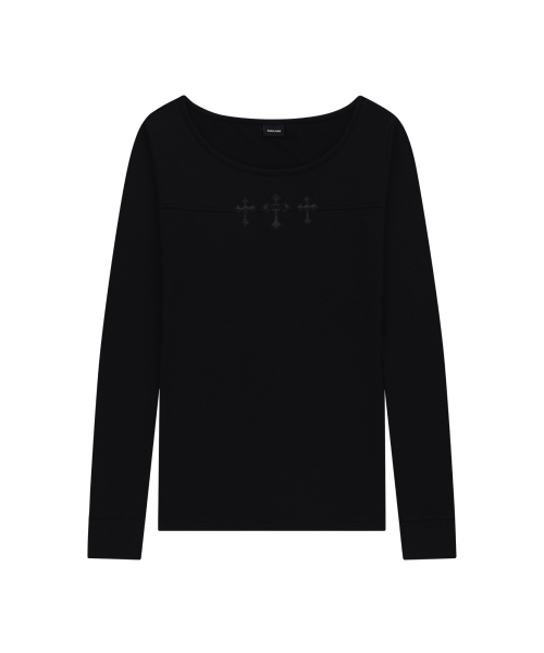 AAKAM(アーカム)の「Triple AKM CROS2 Long Sleeve (Black)(Tシャツ/カットソー・レディース・その他・FREE)」の1枚目の写真