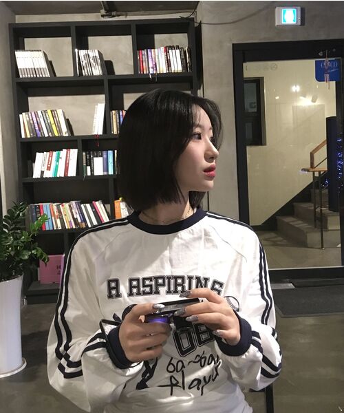 ESCAPEFROM（エスケープフロム）の「ベースボールジュニアプリントトラックロングスリーブチャコール（Tシャツ/カットソー・レディース・その他・MEDIUM/LARGE）」の4枚目の写真