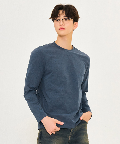 CHASECULT(チェイスカルト)の「男性ソフト長袖Tシャツ-ブルー(Tシャツ/カットソー・メンズ・ダークブルー・100/95/105/110)」の2枚目の写真
