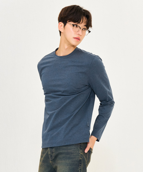 CHASECULT(チェイスカルト)の「男性ソフト長袖Tシャツ-ブルー(Tシャツ/カットソー・メンズ・ダークブルー・100/95/105/110)」の3枚目の写真