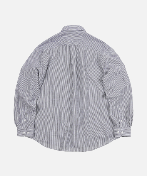 FRIZMWORKS(フリズムワークス)の「OG STRIPE SEERSUCKER SHIRT _ BLACK(シャツ/ブラウス・メンズ・その他・SMALL/MEDIUM/LARGE/X-LARGE)」の2枚目の写真